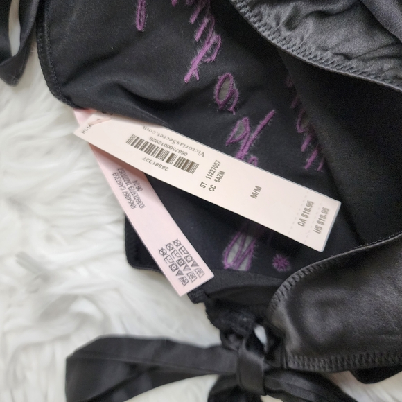 Victoria's Secret Black Flirty I Put A Spell On You Embroidered Side-tie Panties - Picture 8 of 9